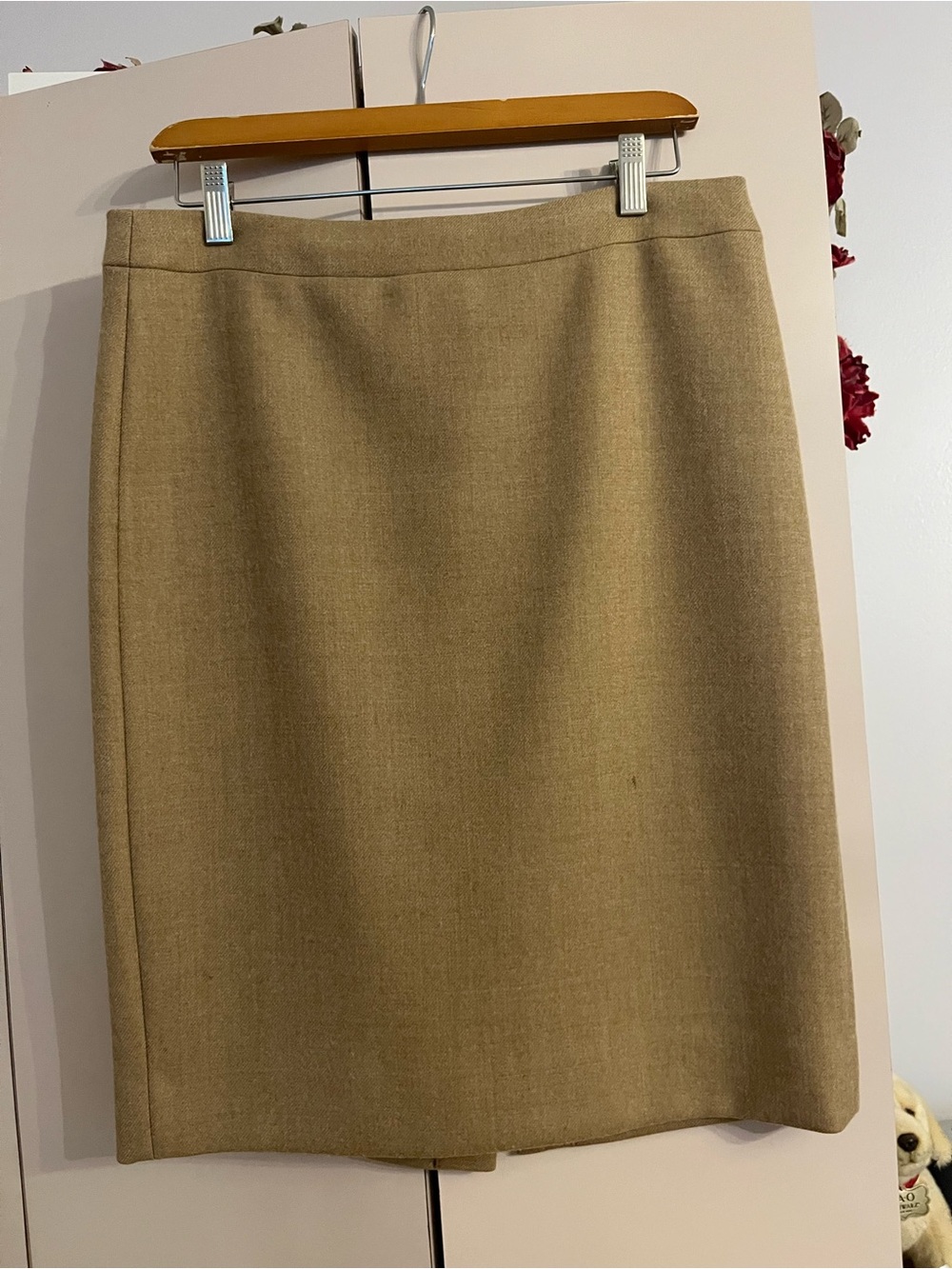 J. Crew Camel Tan Wool Blend Pencil Skirt